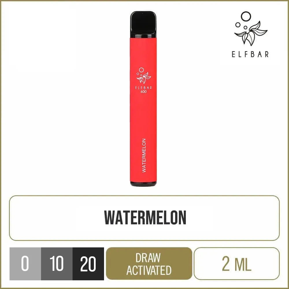 Buy Elf Bar 600 Watermelon Disposable Vapes 3 For £12