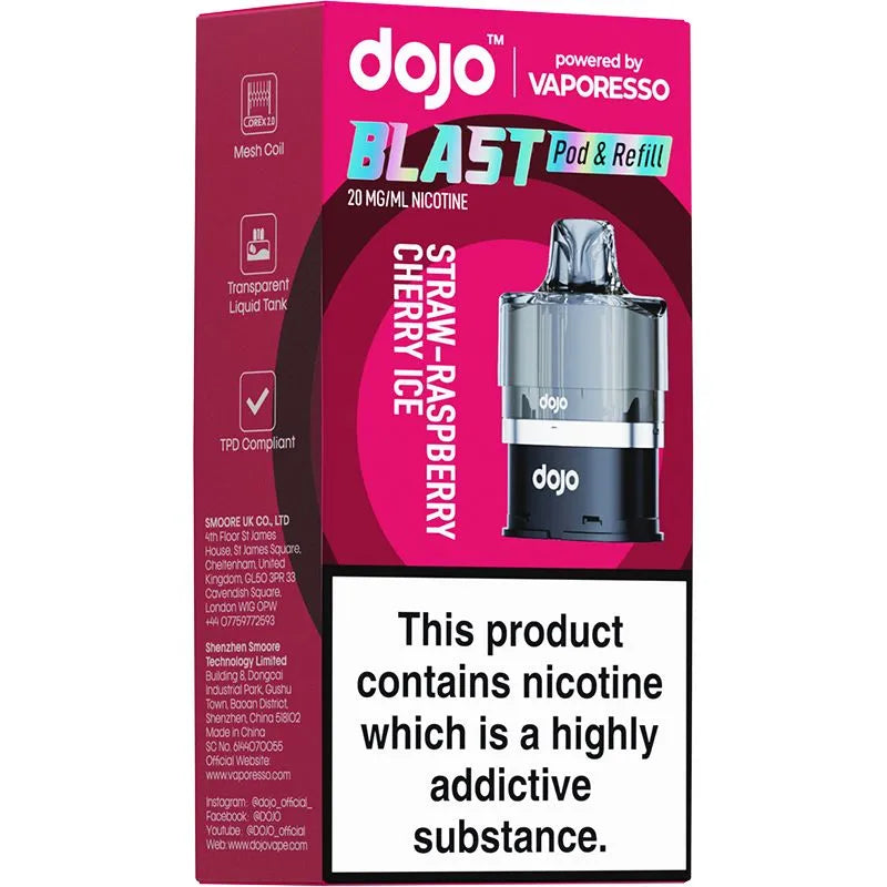 DOJO Blast 6000 Straw-Raspberry Cherry Pod & Refill