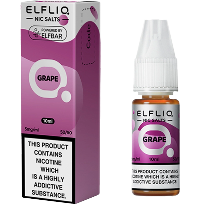 Grape ELFLIQ 5mg e-liquid with box