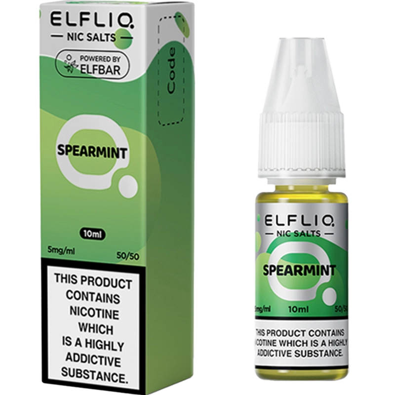 ELFLIQ Spearmint e-liquid in a 5mg and box