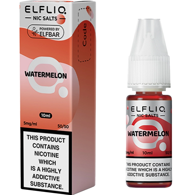 ELFLIQ watermelon e-liquid in a 5mg and box