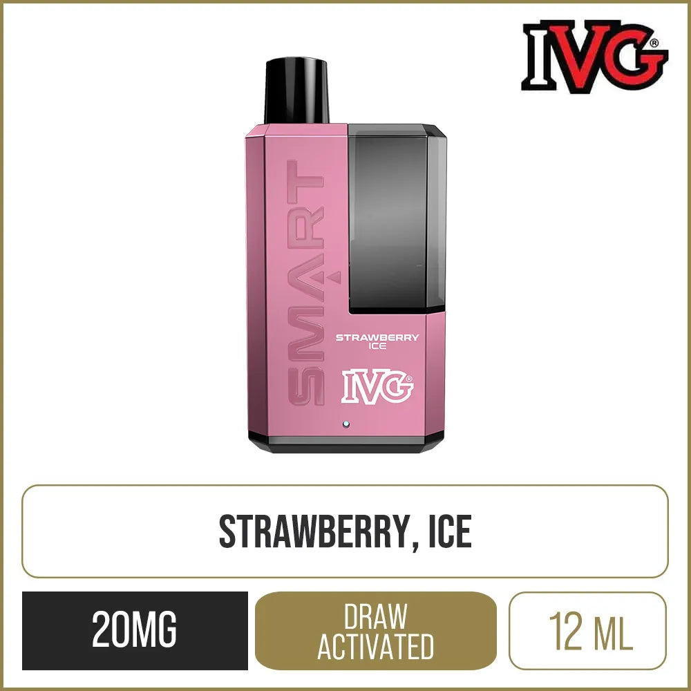 IVG Smart 5500 Strawberry Ice Rechargeable Disposable Vape 12ml