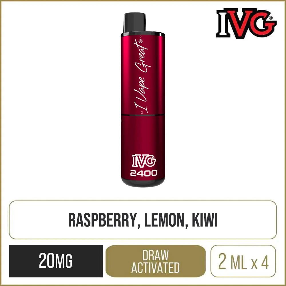 IVG 2400 Red Raspberry Edition Disposable Vape 8ml