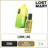 Lost Mary BM6000 disposable vape on a white background with product information below.