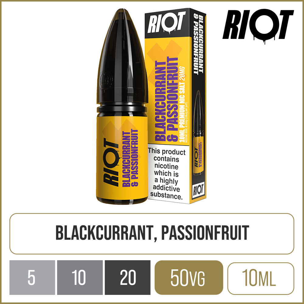 Riot X Blackcurrant & Passionfruit E-Liquid 10ml