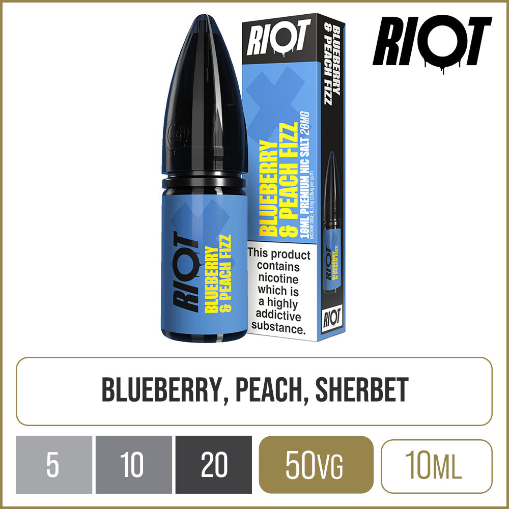 Riot X Blueberry & Peach Fizz E-Liquid 10ml