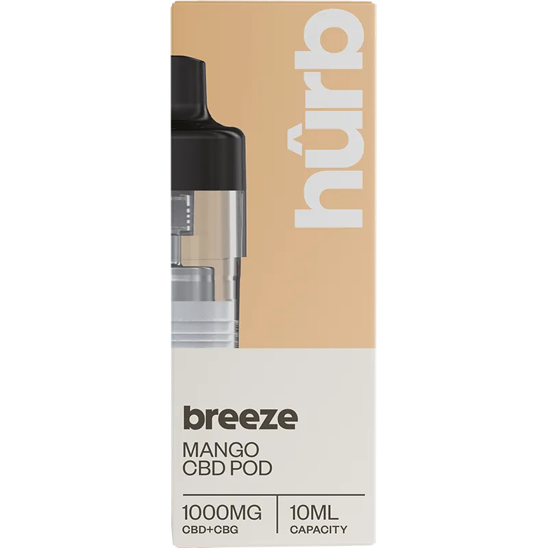 Hûrb Breeze Mango 1000mg CBD + CBG Pod 10ml