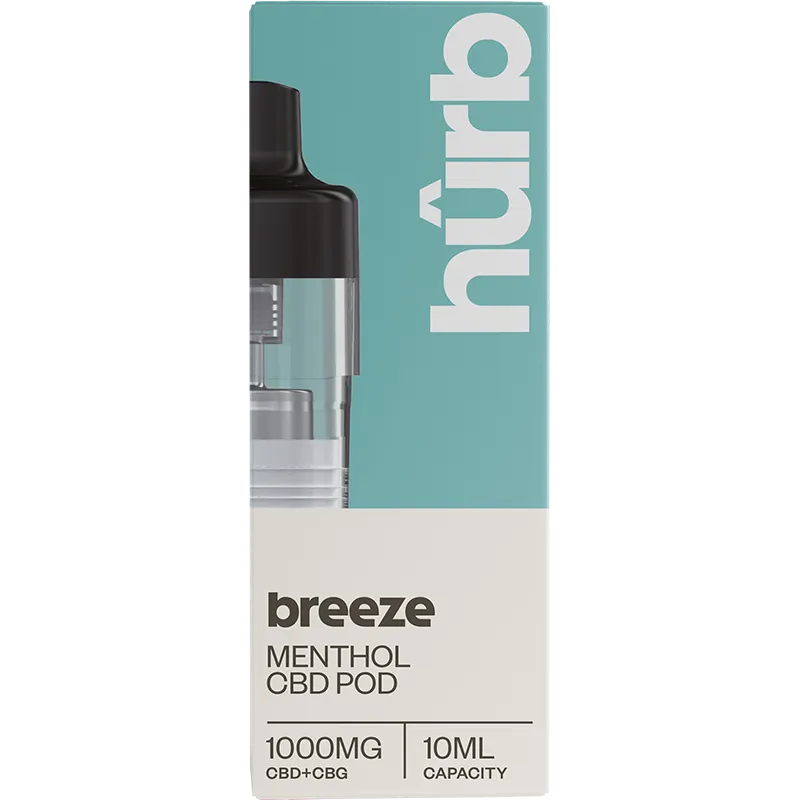 Hûrb Breeze Menthol 1000mg CBD + CBG Pod 10ml