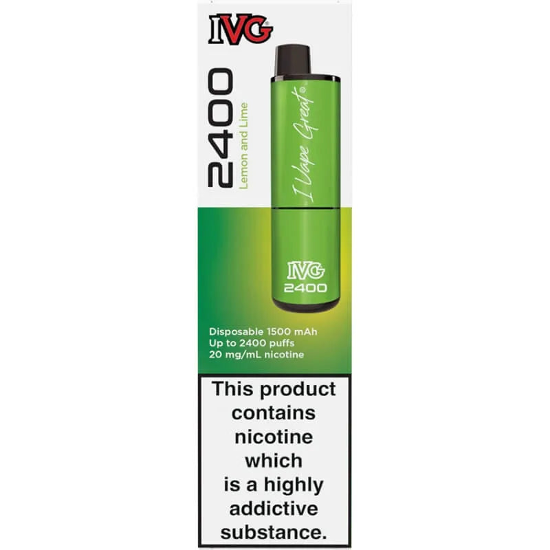 IVG 2400 Lemon & Lime Disposable Vape 8ml