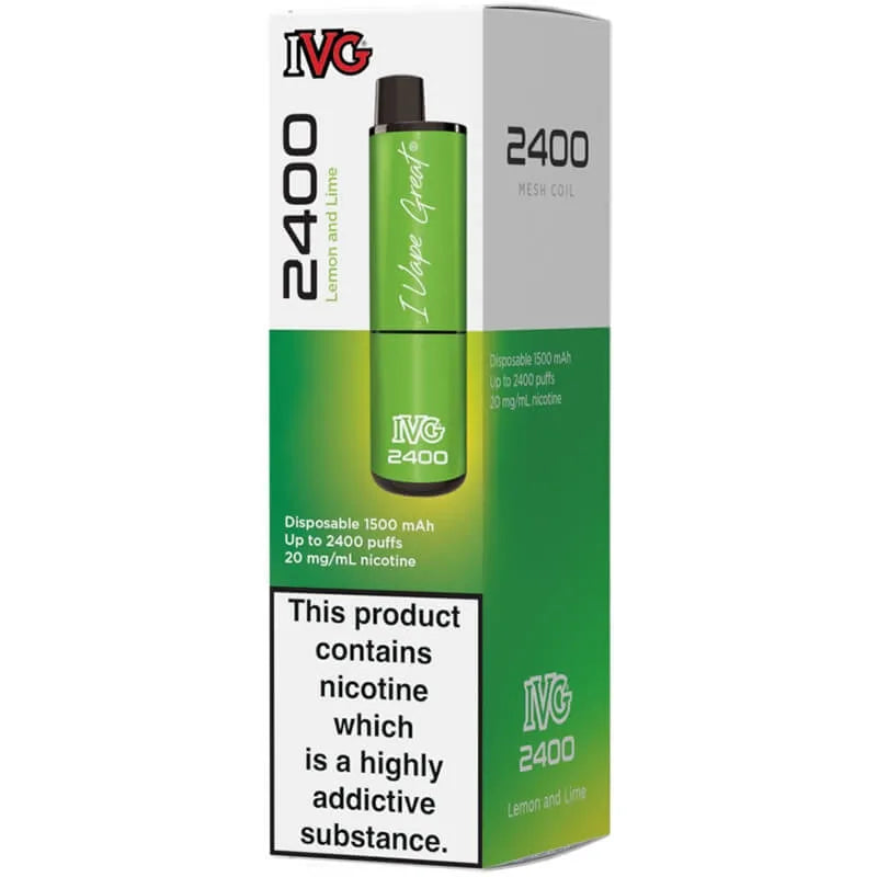 IVG 2400 Lemon & Lime Disposable Vape 8ml