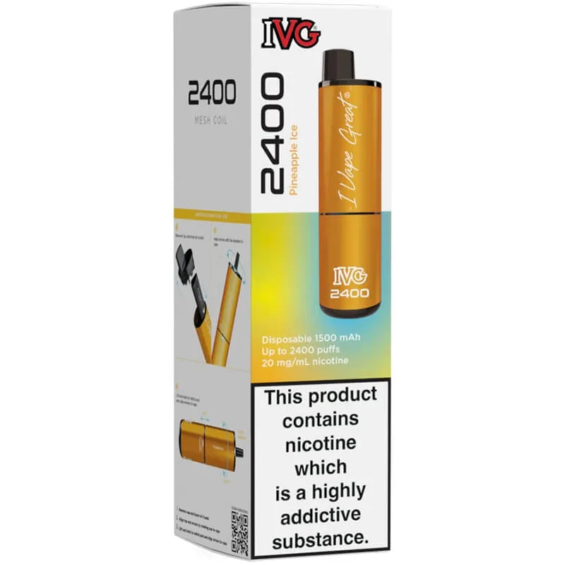 IVG 2400 Pineapple Ice Disposable Vape 8ml