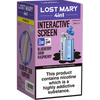 Blueberry sour raspberry flavoured Lost Mary 3200 4in1 pod kit box on a white background.