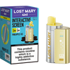 Pineapple ice flavoured Lost Mary 4in1 3200 pod kit and box on a white background