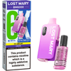 Grape flavoured Lost Mary BM6000 disposable vape and box on a white background.