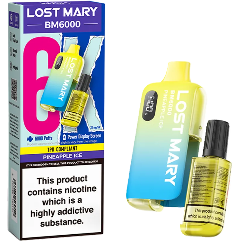 Lost Mary BM6000 Pineapple Ice Big Puff Vapes | Only £10