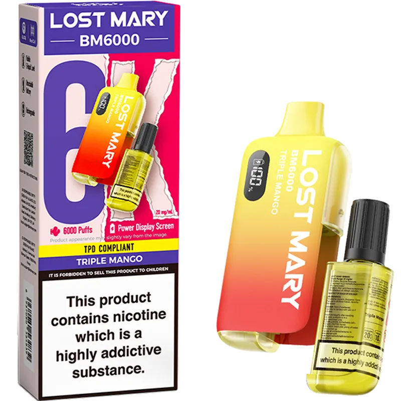 Lost Mary BM6000 Triple Mango Big Puff Vapes | Only £10