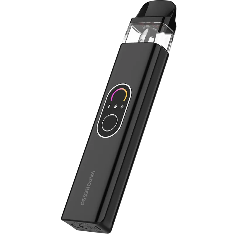 Vaporesso XROS 4 three quarter in black.