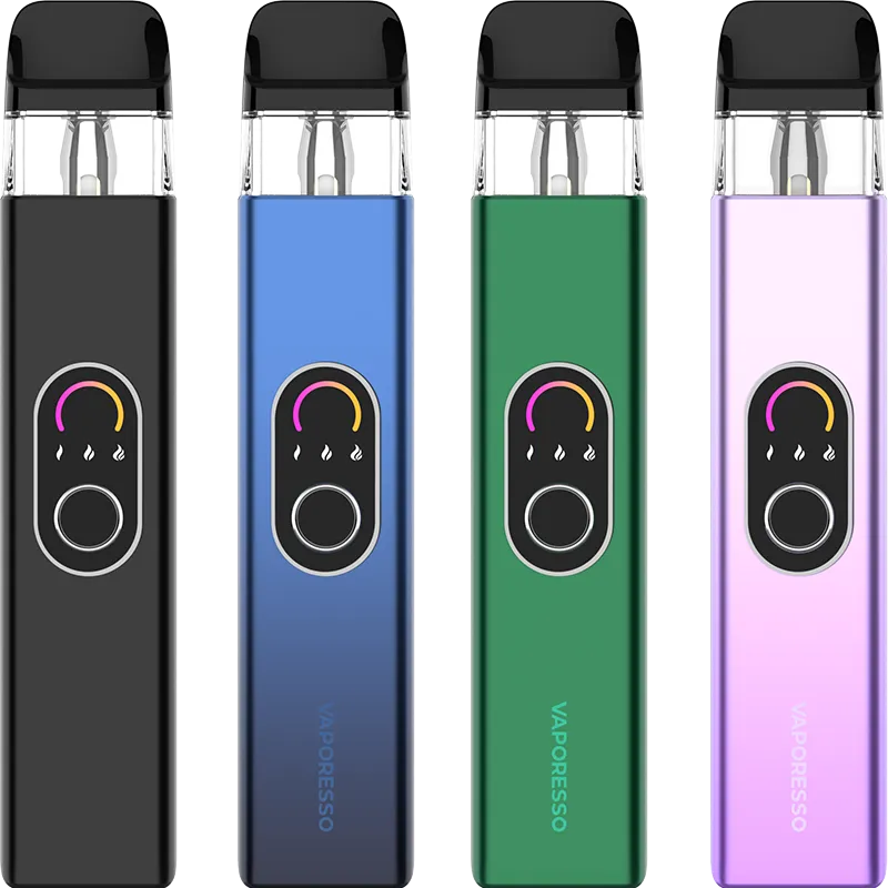 Vaporesso XROS 4 pod kit, black, blue, green, lilac.