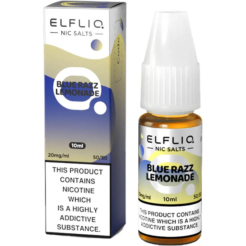 Elfliq by Elf Bar Blue Razz Lemonade E-Liquid 10ml bottle and box