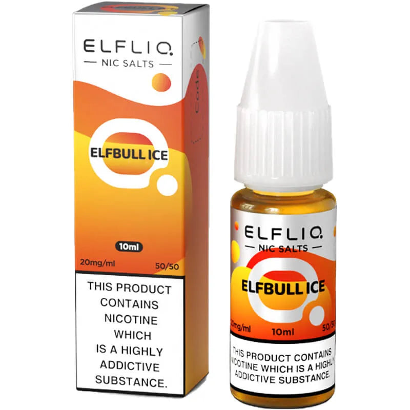 Elfliq by Elf Bar Elfbull Ice E-Liquid 10ml bottle and box