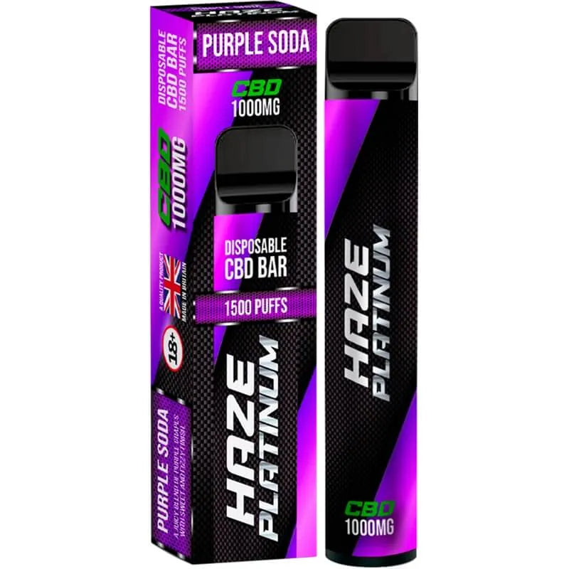 Haze CBD Platinum Purple Soda 1000mg CBD Disposable Vape 6ml