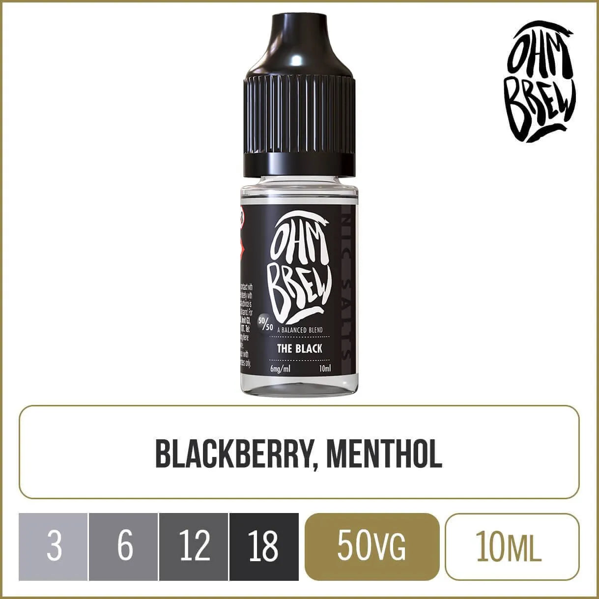 Ohm Brew 50/50 The Black 10ml