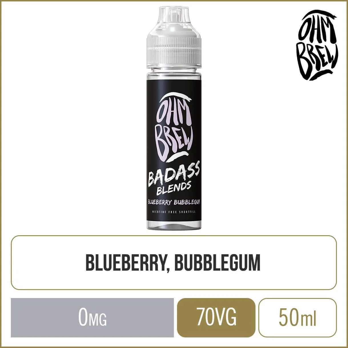 Ohm Brew Badass Blends Blueberry Bubblegum 50ml