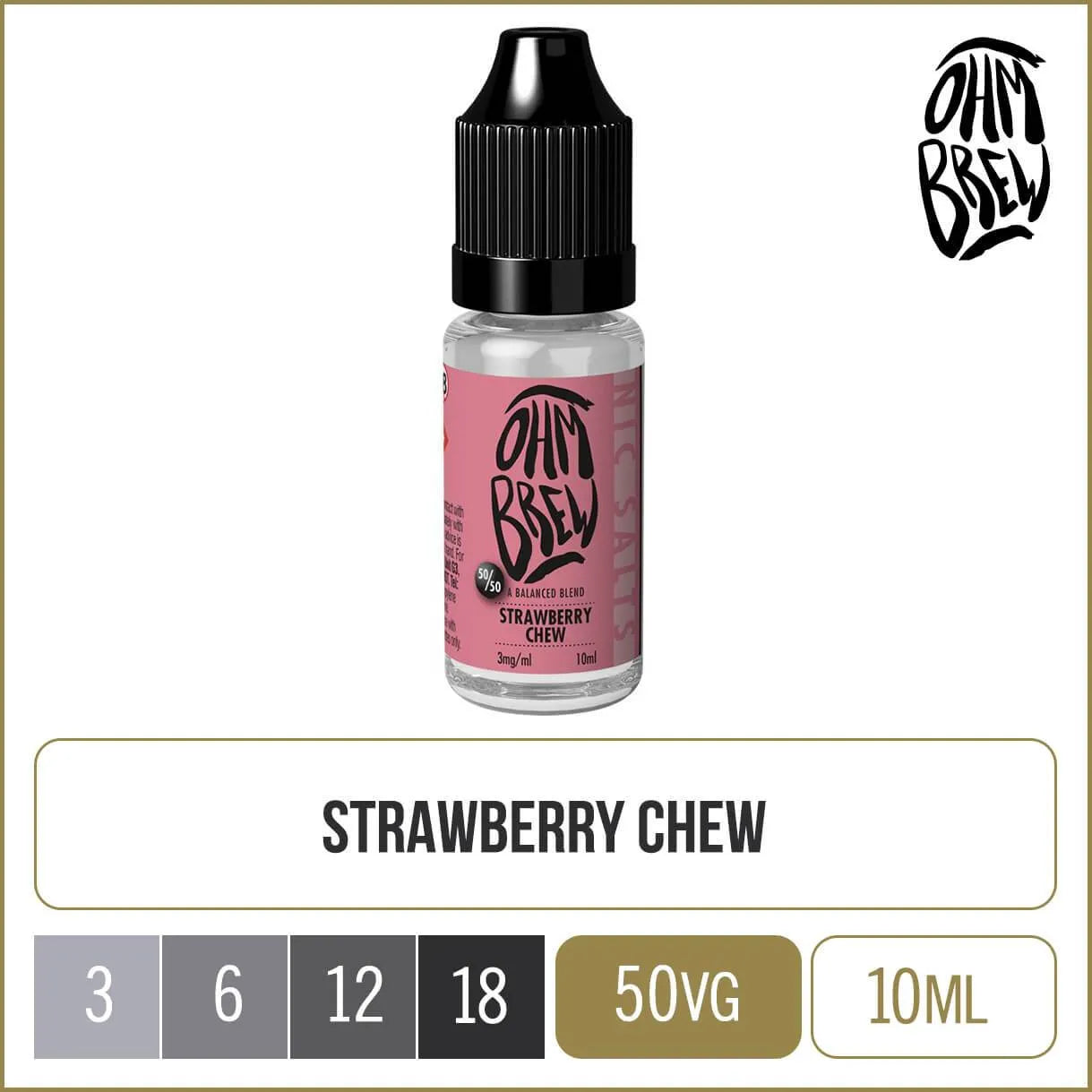 Ohm Brew 50/50 Strawberry Chew 10ml