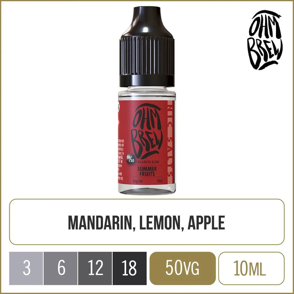 Ohm Brew 50/50 Summer Fruits 10ml